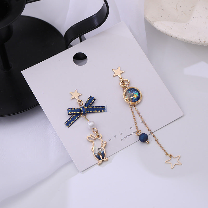 Japanese Style Cute Blue Rabbit Clip on Earring