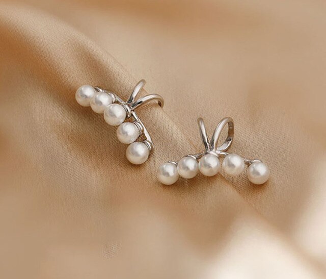 1 pair Chic Pearls Wrap Earcuff Clips Earrings